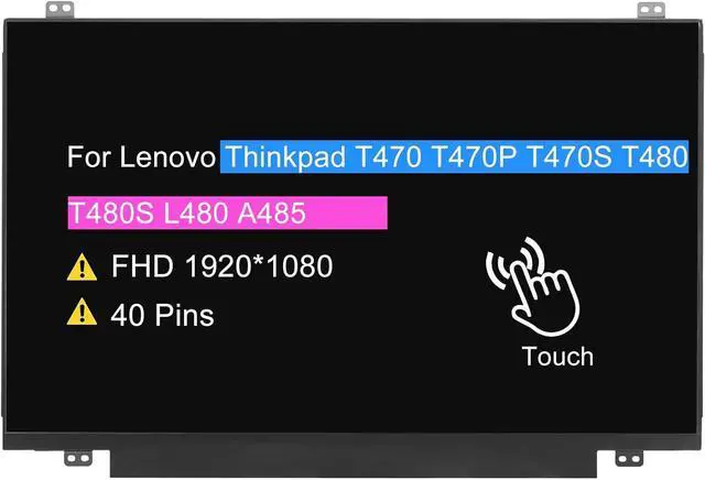 Main image of NUOLAISUN 14.0" Touch Screen Replacement R140NWF5 R1 R6 B140HAK01.0 for Lenovo Thinkpad T470 T470P T470S T480 T480S L480 A485 25 00NY421 00NY420 00HW838 LCD Display Panel 40 pin FHD 1920 * 1080