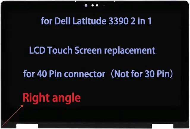Main image of NUOLAISUN 13.3" LCD Replacement for DELL Latitude 3390 2 in 1 Touch Screen Digitizer Assembly FHD(1920 * 1080) 40 PIN