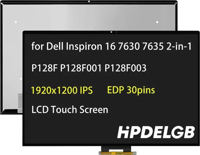 Main image of NUOLAISUN Replacement for Dell Inspiron 16 7630 7635 2-in-1 P128F P128F001 P128F003 16.0" 1920x1200 IPS LCD Touch Screen Display Digitizer Assembly Panel