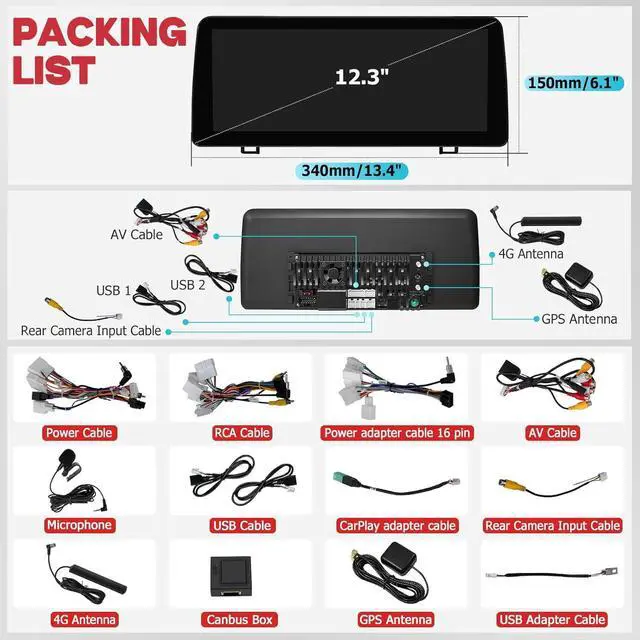 Alt view image 7 of 7 - NUOLAISUN Car Stereo Radio for Toyota RAV4 2019 2020 2021 2022 6GB+128GB 12.3" Touch Screen Car Stereo Radio with Wireless Carplay, 14 Android Auto, GPS Navigation Head Unit, Bluetooth