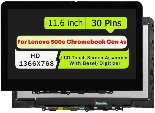 Main image of NUOLAISUN 5M11Q54434 New for Lenovo 500e Chromebook Gen 4s HD 1366x768 LCD Touch Screen Replacement