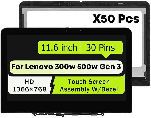 Main image of NUOLAISUN 50Pcs 5M11C85596 For Lenovo 300w 500w Gen 3 HD 1366x768 LCD Touch Screen Display Assembly