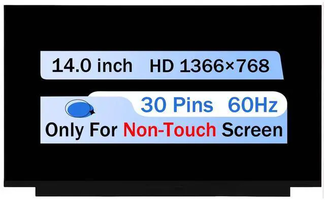 Main image of NUOLAISUN Screen Replacement for Lenovo 5D10W46414 HD 1366x768 LCD LED Non-Touch Display