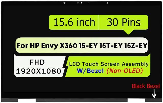 Main image of NUOLAISUN Compatible with HP Envy x360 15-ey 15z-ey 15-ey0000 15z-ey000 15-ey0013dx 15-ey0023dx N09665-001 LCD Display Touch Screen Assembly