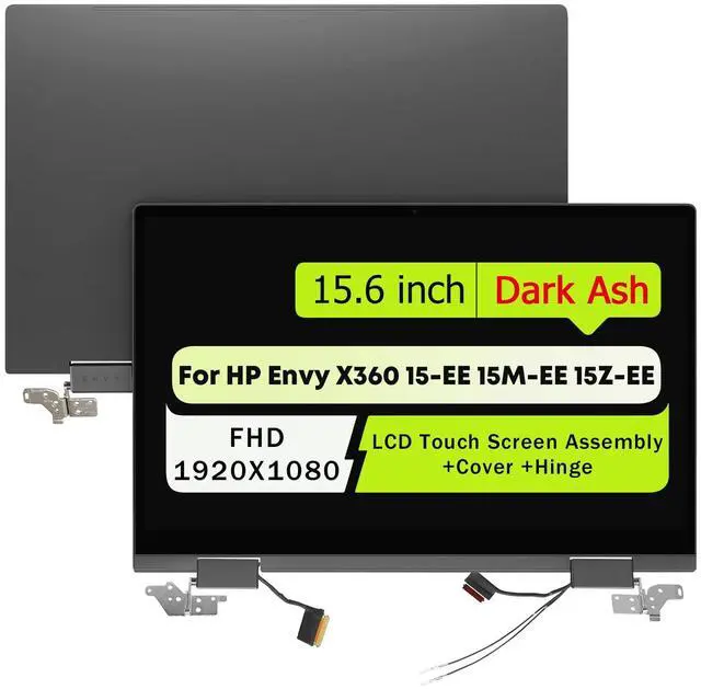 Main image of NUOLAISUN L93181-001 L93183-001 15.6" LCD Screen Replacement Full Top Complete Assembly for HP Envy X360 15-EE 15Z-EE 15M-EE Series FHD 1920X1080 Touch Screen Dark Ash