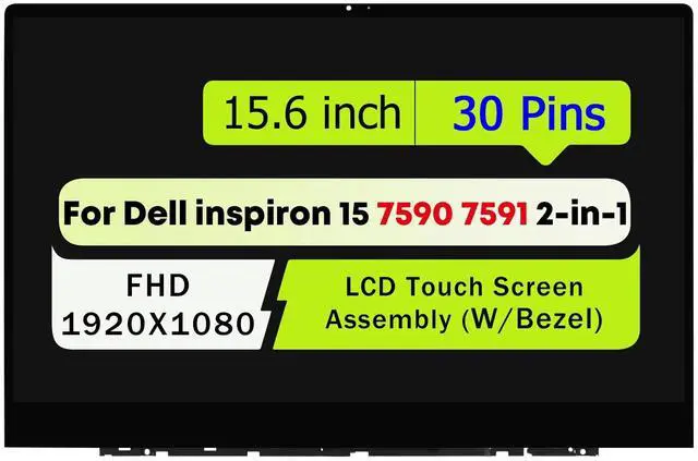 Main image of NUOLAISUN For Dell inspiron 15 7590 7591 2-in-1 LCD Display P83F P83F001 P84F P84F001 LCD Touch Screen Digitizer Assembly with Bezel.EDP 30Pins Connector