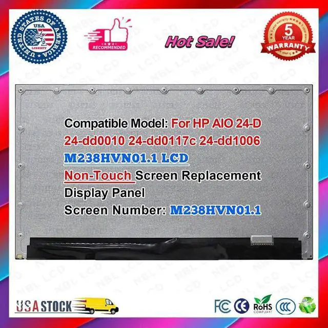 Alt view image 3 of 3 - NUOLAISUN New M238HVN01.1 AUO Borderless 24" Non-Touch LCD Screen L91415-001 L75155-371