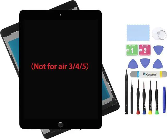 Main image of 9.7" Screen Replacement for iPad air 2 2nd Generation A1567 A1566 Display LCD Assembly with Glass Touch + Digitizer + Repair Kit (Black) Not for air 3/4/5