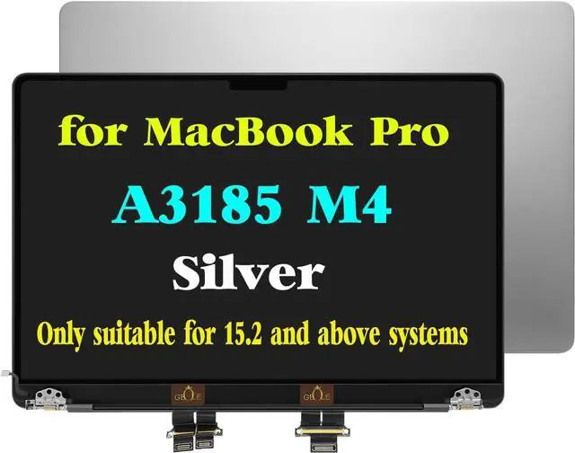 Main image of Replacement for MacBook Pro A3185 M4 2024 EMC 8623 Full LED LCD Screen Display Assembly Silver