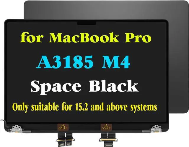 Main image of Replacement for MacBook Pro A3185 M4 2024 EMC 8623 Full LCD LED Screen Display Assembly Space Black