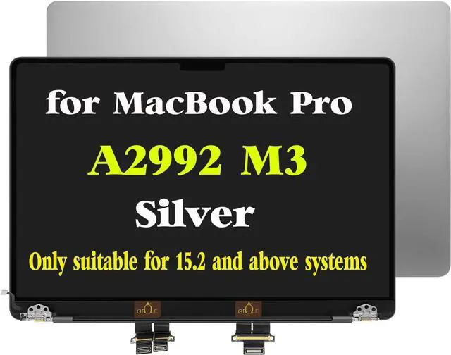 Main image of Replacement for MacBook Pro A2992 M3 2023 EMC 8407 2023 Full LED LCD Screen Display Assembly Silver
