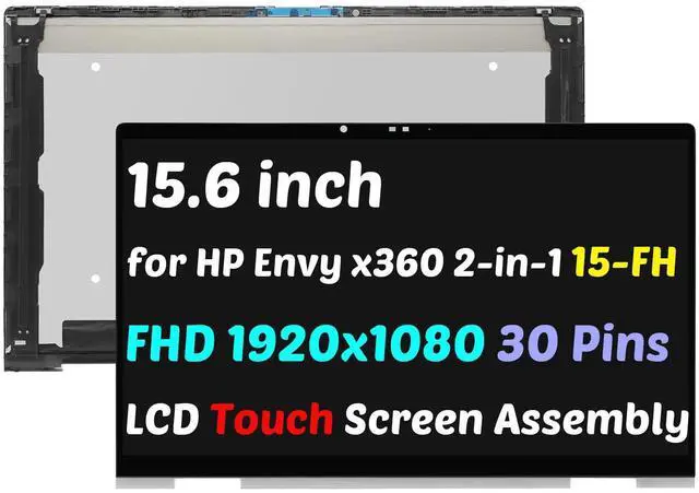 Main image of 15.6" for HP Envy x360 2-in-1 15-FH0013DX 15-FH0023DX FHD LCD Touch Screen Assembly