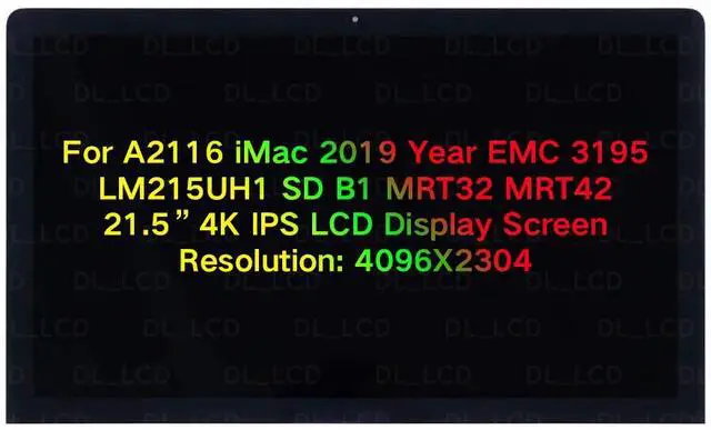 Alt view image 3 of 3 - LM215UH1-SDB1 21.5in UHD LCD Screen Display Front Glass for iMac A2116 EMC 3195