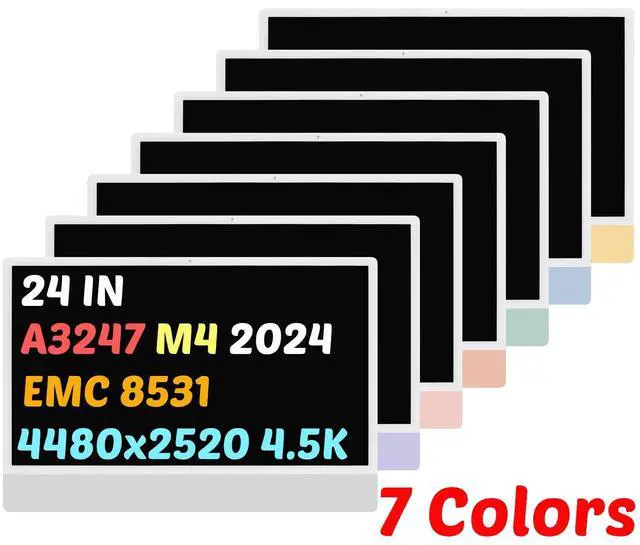 Main image of for Apple iMac 24 2024 M4 A3137 A3247 LCD Screen Display Assembly EMC 8531 8532 (Silver)