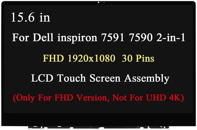 Main image of NPR9W 0NPR9W FHD 15.6" For Dell inspiron 7591 2-in-1 LCD Touch Screen Assembly