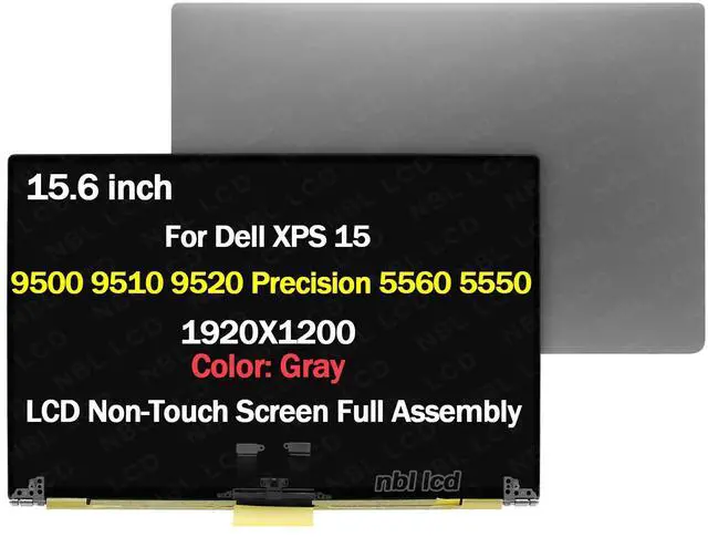 Main image of 15.6" for Dell XPS 15 9500 9510 9520 Precision LCD Screen Top Full Assembly Gray