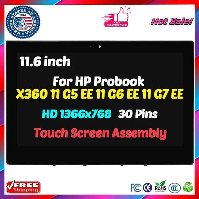 Main image of HD 11.6" for HP Probook X360 11 G5 EE 11 G6 EE 11 G7 EE LCD TouchScreen Assembly
