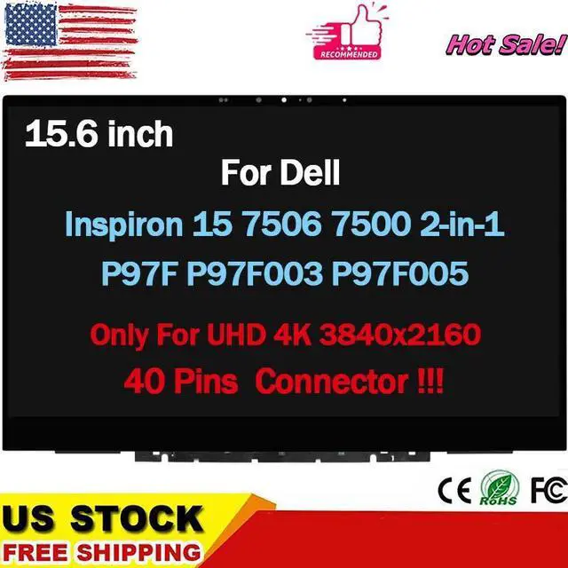 Main image of For Dell Inspiron 15 7506 JVD83 0JVD83 B156ZAN03.5 LCD Touch Screen Assembly UHD