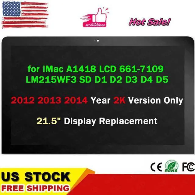 Main image of 21.5" for iMac A1418 screen Display LCD 661-7109 LM215WF3 SDD1 2012-2014 Year 2K
