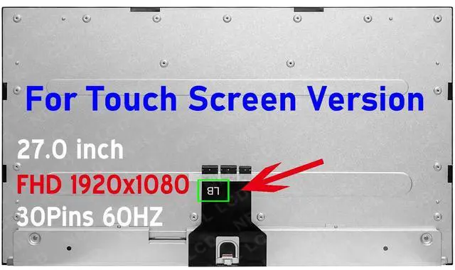 Main image of MV270FHM-N42 MV270FHM N42 For Dell P/N 0RYV1X RYV1X FHD LCD Touch Screen Display