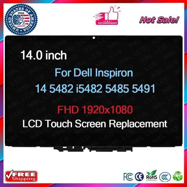 Main image of LCD Touch Screen Assembly W/Bezel 14" For DELL Inspiron 14 5482 5491 5485 43GCF