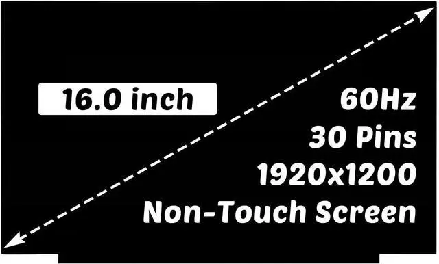 Main image of for Lenovo ThinkBook 16 G6 IRL ABP for ThinkBook 16 G7 IML ARP for ThinkBook 16 G8 IAL IRL 1920x1200 16" 30 Pin 60Hz LCD Screen Display Panel (for Non-Touch Screen Only) | for ThinkBook 16 G6 G7 G8