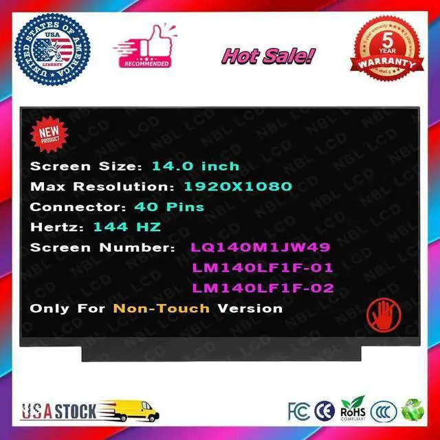 Main image of New 14 LM140LF1F LQ140M1JW49 for Acer Predator Triton 300 SE LCD Screen 40 Pins