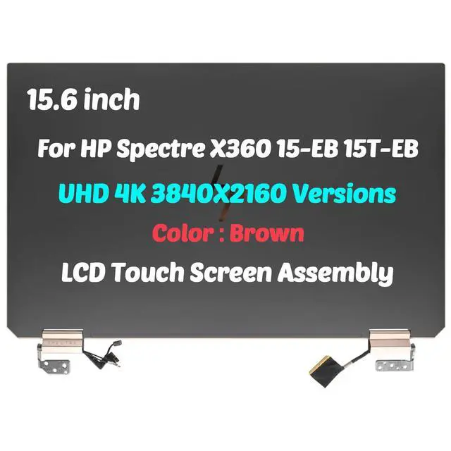 Alt view image 3 of 3 - L97639-001 4K LCD Screen Replacement for HP Spectre x360 15-EB 15-EB0043DX+Hinge