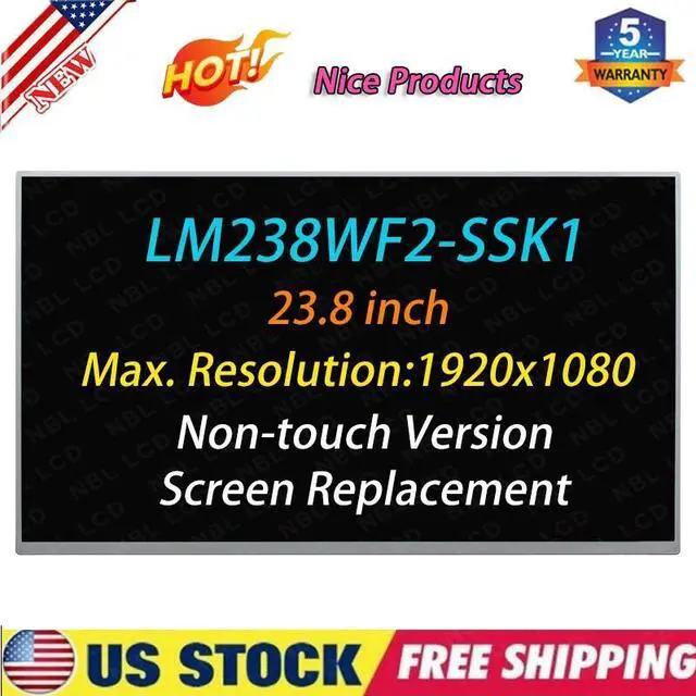 Main image of Replacement for Lenovo 23.8 LM238WF2-SSK1 LCD LED Screen Display FHD A+