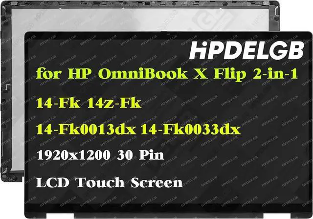 Main image of Replacement for HP OmniBook X Flip 2-in-1 14-fk0013dx 14-fk0033dx 14-fk 14z-fk 14-fk0000 1920x1200 30Pin Laptop LCD Touch Screen Digitizer Assembly Bezel Panel Non-OLED