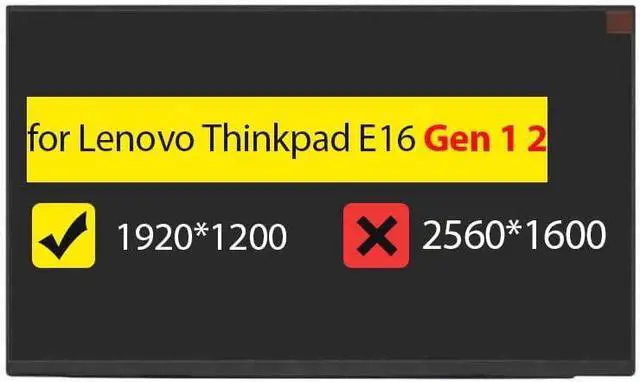 Main image of LP160WU1-SPF1 Screen Replacement for Lenovo Thinkpad E16 Gen 1 2 | 21JN 21JQ 21JT21JU 21M5 21M6 21MA 21MB, 5D10V82439 5D10V82408 5D10V82440, LCD Non-Touch Display FHD+1920x1200 30pin