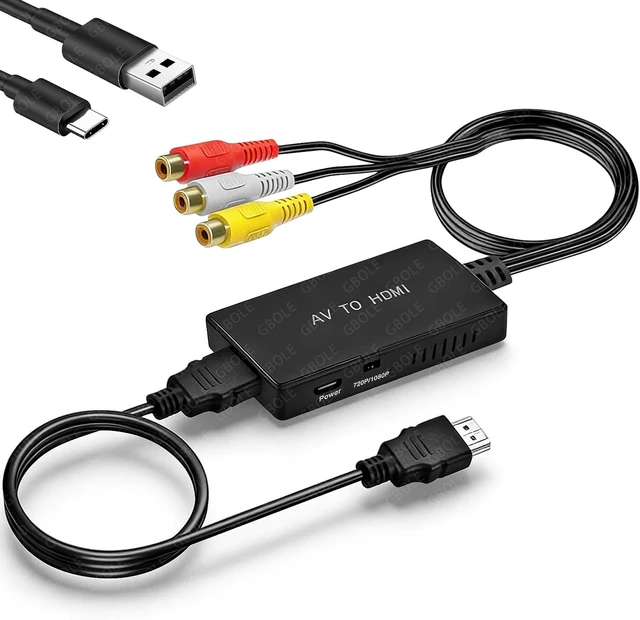 Alt view image 5 of 6 - RCA to HDMI Adapter, 1080P AV Video Audio Converter with HDMI Cable for Xbox PS3 PS4 DVD VCR TV STB