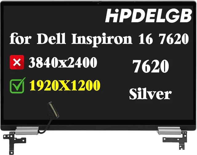 Alt view image 2 of 3 - Replacement for 16 7620 2-in-1 P119F P119F001 LCD Touch Screen Digitizer Assembly 16.0" 1920x1200 FHD Colour Silver
