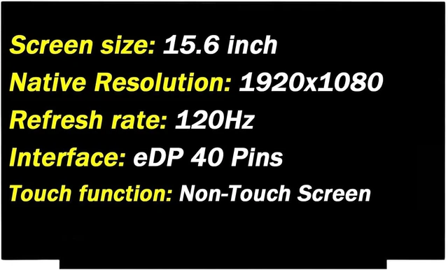 Main image of for Lenovo LOQ 15IRH8 15APH8 82XV 82XV002LUS Non-Touch Screen Replacement 15.6" Replacement for Lenovo LOQ 15IRH8 15APH8 82XV 82XV002LUS LCD Non-Touch Screen Display Assembly 1920x1080 144HZ 40 Pin