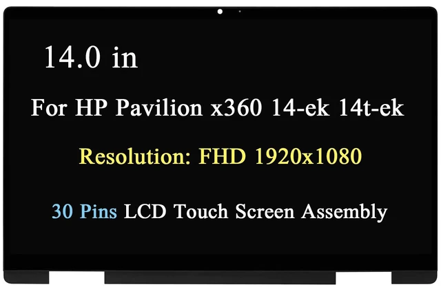 Main image of 14.0" for HP Pavilion x360 14-ek 14t-ek 14-ek0097nr 14-ek0015TU 14-ek0013dx 14-ek0023dx 14-ek0033dx N09468-001 LCD Touch Screen Display 1920x1080