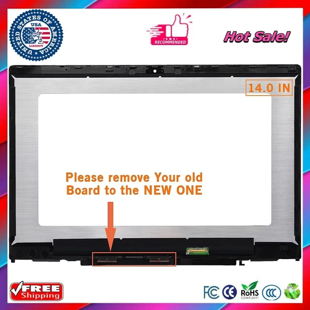 Alt view image 2 of 3 - 14.0" for HP Pavilion x360 14m-cd0000 14-cd1000 14-cd2000 14-cd0011nr 14-cd2053cl 14-cd0009la FHD LCD Touch Screen Assembly