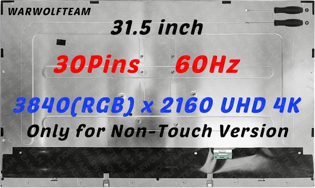 Main image of 31.5in for MV315QUM-N40 MV315QUM N40 LCD Screen Replacement for Non-Touch Only, 31.5in, 30Pins, 60Hz, 3840 x 2160 UHD 4K, LCD Screen Replacement Panel
