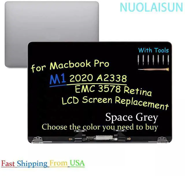 Main image of NUOLAISUN LCD Screen Replacement for MacBook Pro 13" M1 A2338 2020 EMC 3578 Retina LCD Screen Display Full Assembly (Space Gray)