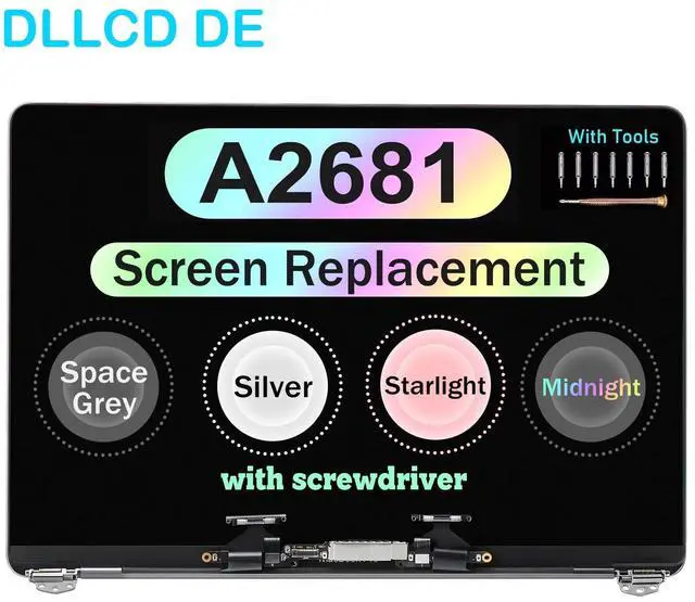 Main image of 13.6in Compatible with MacBook Air Mac14,2 A2681 2022 M2 MLXY3LL/A MLY13LL/A 2560 x 1664 EMC 4074 LCD LED Screen Replacement Complete Assembly (Starlight)