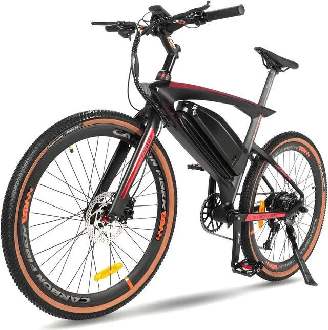 Alt view image 7 of 7 - 500W Carbon fiber Mountain EBike  for Adults,Dual Hydraulic Brake,Shimano 9 Speed ,IPX6 water-resistant