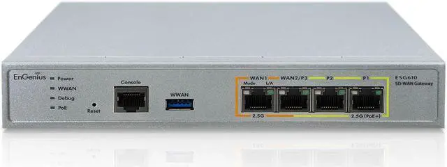 Main image of ENGENIUS TECHNOLOGIES ESG610 2.2GHZ SD-WAN GATEWAY 2.5GBE DUAL-WAN