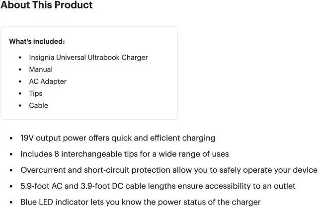 Alt view image 4 of 4 - Insignia 65W Universal Ultrabook Laptop Charger