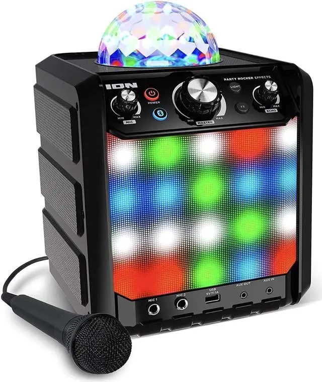 Main image of ION Audio Party Rocker Effects  Portable Bluetooth Speaker / Karaoke Machine with Karaoke Microphone, Battery Powered Operation and 40W Power