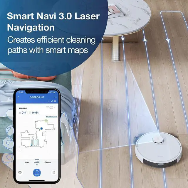 Alt view image 4 of 7 - ECOVACS Deebot OZMO N7 Robot Vacuum and Mop