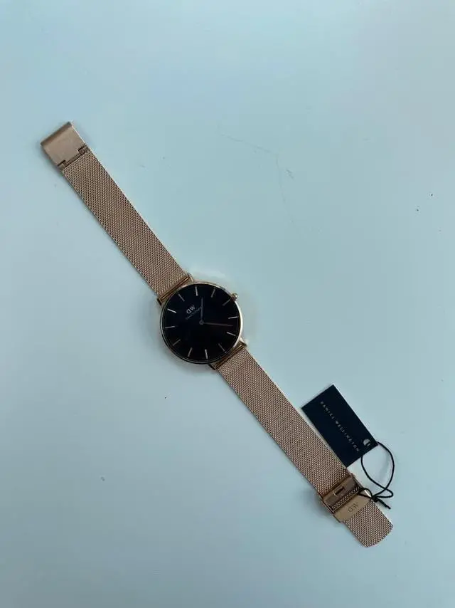 Alt view image 3 of 5 - Daniel Wellington Petite Melrose Black Watch with Rose Gold Strap