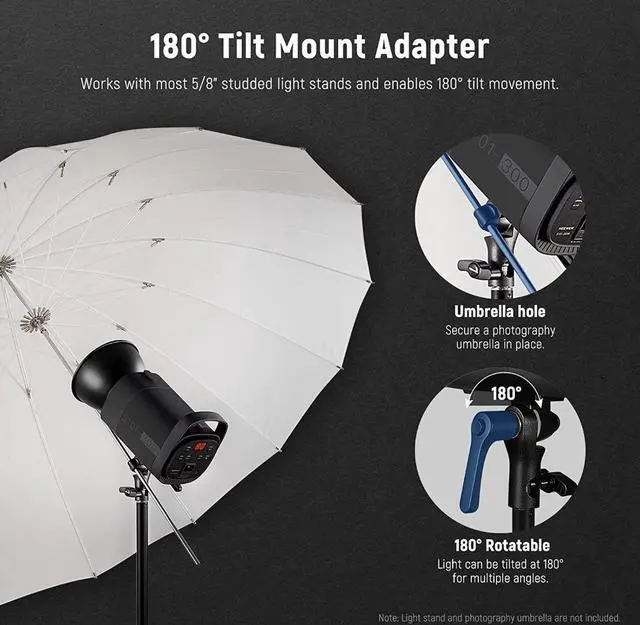 Alt view image 5 of 7 - NEEWER S101-300W Studio Monolight Strobe Flash 300W 5600K for Product Portrait Photography