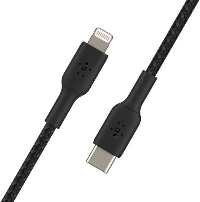 Alt view image 5 of 6 - BELKIN CAA004bt1MBK BOOST CHARGE Black Braided USB-C to Lightning Cable 3.28 ft. (1 m)