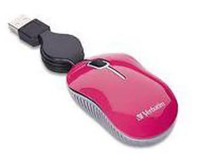 Alt view image 9 of 10 - Verbatim 98618 Mini Travel Mouse Commuter Series - Mouse - Optical - Wired - Usb - Pink