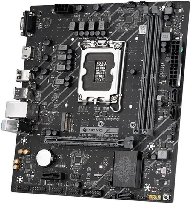 Alt view image 2 of 6 - SOYO SY-Classic B660M 2.5G DDR4 Memory Slots Rams Computer VGA Motherboard Supports CPU 12400 /12400F/12700(INTEL B660/LGA 1700)