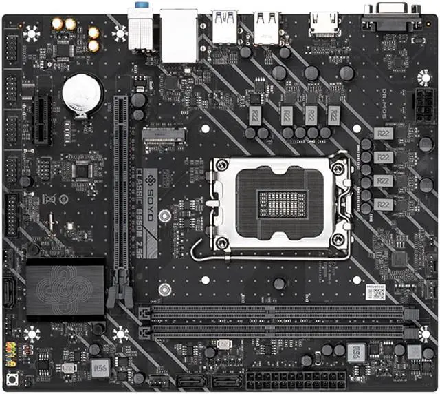 Alt view image 3 of 6 - SOYO SY-Classic B660M 2.5G DDR4 Memory Slots Rams Computer VGA Motherboard Supports CPU 12400 /12400F/12700(INTEL B660/LGA 1700)
